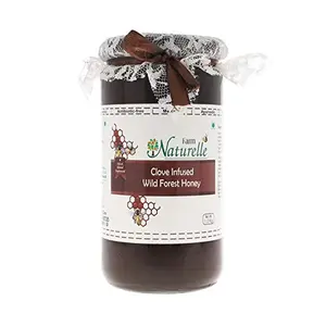 Farm Naturelle-Real Clove Infused 100% Pure Raw Natural Wild Forest Honey (1 KG Glass Bottle)-Immense Value