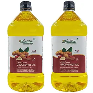 Farm Naturelle-Organic Virgin Pressed (Kachi Ghani) Groundnut/Peanut Cooking Oil. ((2 lit X 2 )