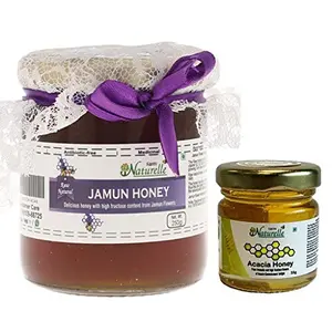Farm Naturelle-100% Pure Raw Natural Unprocessed Jamun Flower Honey-250 GMS with Powder Pack