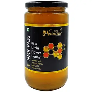 Farm Naturelle- Virgin Raw 100% Natural NMR Tested Pass Certified Unprocessed Litchi Flower Forest Honey- 1Kg