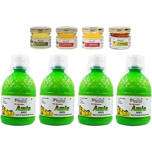 Farm Naturelle-100% Pure Strong & Effective Amla Juice. The Finest Herbal Amla Juice 400Ml 2+2 Free ( Pack of 4) and Free Honey 40g x 4