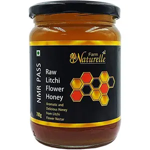 Farm Naturelle -100% Raw Natural Unprocessed Litchi Flower Forest Honey (NMR-Tested Passed & Certified)-(Glass Bottle)