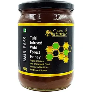 Farm Naturelle- Raw 100% Natural NMR Tested  Pass  Certified Tulsi Forest Flower Honey -700 Gms Glass Bottle