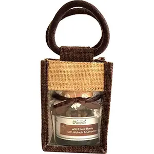 Farm Naturelle-Jute Bag with Infused Pure Raw Natural Forest Honey and Walnuts-250 GMS-Health Gift Item Pack