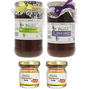 Farm Naturelle-(2x850 Gms Honey+ Free Powder 2xRs.69/-) Raw Natural Unprocessed Tulsi Forest Flower Honey & Jamun Flower Forest Honey (Ayurved Recommended)-Huge Value & Anti-