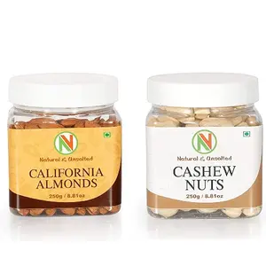NatureVit Premium Cashew & Almonds Dry Fruits Cbo Pack - 500g [250g Each]