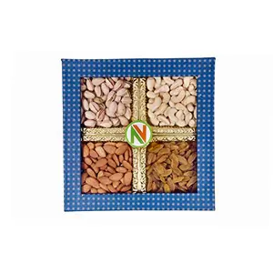 NatureVit Dry Fruits Gift Pack 400gm [Cashew Almond and Raisins] - Healthy & Perfect Gift Hamper for Every Occasion | Gift Pack for Family Friends Corporate Office Gifts Cbo