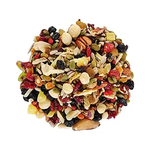 NatureVit Mixed Dry Fruits Nuts Seeds & 1 Kg | Nutritious Roasted and Crunchy Trail Snack | 20+ Varieties Like Almond Cashew Cranberry Sunflower Seed & Many More