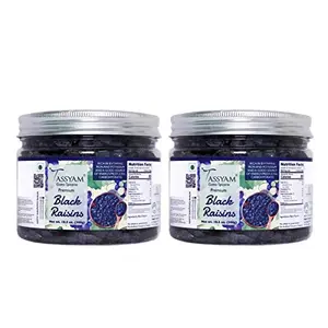 Tassyam Premium Seedless Black Afghan Raisins 600g (2X 300g) Kali Draksh | Healthy Dry Fruits Luxury Box Kishmish
