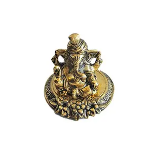Prince Home Decor & Gifts White Metal Pagdi Ganesh Silver Plated for Home Decor
