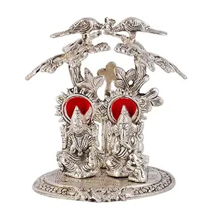 Laxmi Ganesha God Idols Silver Oxidized Finish for Home Decor for Diwali Corporate Gift Return Gifts