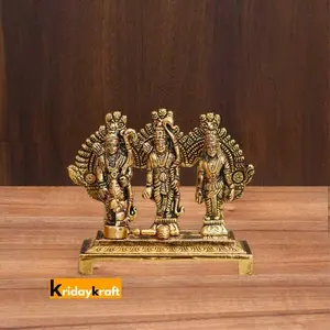 Prince Home Decor & Gifts Metal Idol of Shri Ram Darbar with Antique Look for Home Temple and Gifts