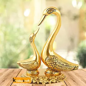 Prince Home Decor & Gifts Decor Duck Shape Design Gold Plated Oxidized Metal Tray Bowl for Table and Home Decorative for Diwali Standard Golden (swn-Base-gld)