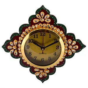 Brass Work Wooden Wall Clock