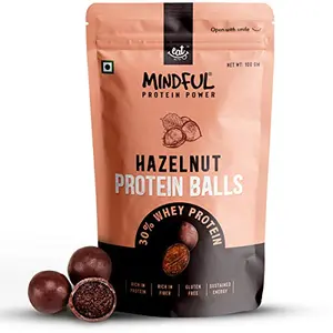 EAT Anytime Mindful Hazelnut Protein Energy Balls 30% Whey Protein Snack Pack of 3-300g (10 Protein Balls x 10g)