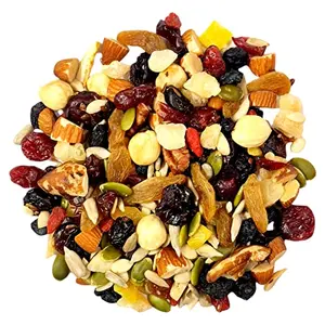 Trail Mix 500gm Mixed Nuts and Seeds Super Trail Mix | 20 + Varities of Assorted Dry Fruit Mix with Nuts Seeds & Fruits as Trail Mix