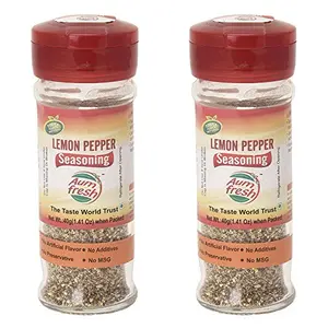 Aum Fresh Zesty Lemon Pepper Seasoning Powder(40g x 2) - Pack of 2