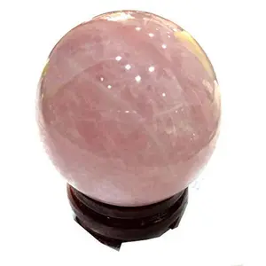 CRYSTAL CAVE Exports Meditation Energy Healing Reiki Crystal Rose Quartz Sphere from INDIA (Pink 40mm to 50 mm)
