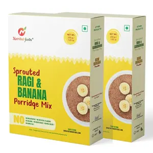 Nutribud Foods Sprouted Ragi and Banana Porridge Mix  Pack of 2 (200g*2)