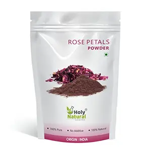 Holy Natural Rose Petals Powder (200gm) Gulab Patti Powder for Face Pack Skin Glow Fairness Body Wash Dark Sport Tanning.