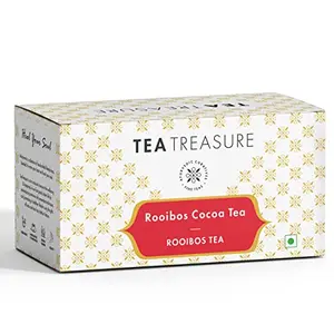 TeaTreasure Rooibos Cocoa Red Tea - Caffeine Free Antioxidants Rich South African Tea - 1 Teabox ( 18 Pyramid Tea Bags )