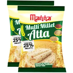Multi Millet Atta / MultiGrain Atta with 25% Millets 2kgs (1kg x 2 Packs) Tasty and Healthier Rotis Everyday. 100% Natural Flour. Nutrient Powerhouse