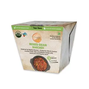 Organic Roots Mixed Bean Khichdi | Superfood | Instant Food | Healthy Snacks | Ready to Eat Meal | No MSG No Preservatives | Full Meal - 55 gm (Pack of 1)