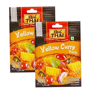 Real Thai Yellow Curry Paste 50g Pack of 2