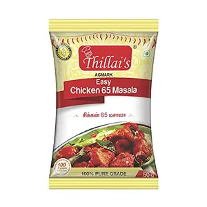 Thillais Masala Indian Easy Chicken Masala 65 Mix 50 Gm 100% Natural Spices