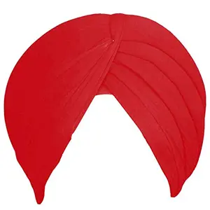 Sikh Cotton Turban for Men | Red Color | 5mts Unstitched Punjabi Pagri