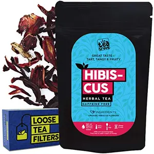 The Tea Trove Hibiscus Tea Organic (100 GMS) for High Blood Pressure Control Weight Loss and Hair Growth | Steep as Hot Hibiscus Flower Tea or Iced Gongura Flower Tea | Rosella Flower Tea (50 Cups)