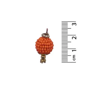 Orange round handmade beads with a golden hook | Jewelry making Beads