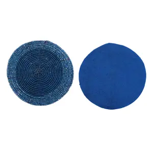 Turquoise Glass Coasters | Set of 4 | Home Table Decor | Tea Coffee Glass Pad