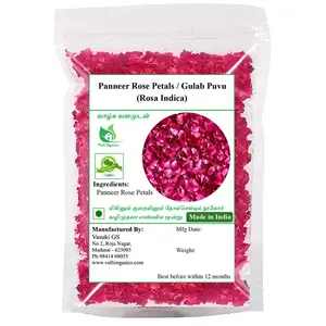 Valli Organics Panneer Rose Petals | Desi Gulab Petals 50gm