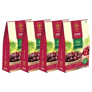 OOSH Dried Whole Cranberry 1000 GMS ( 4 Packs of 250 GMS Each)