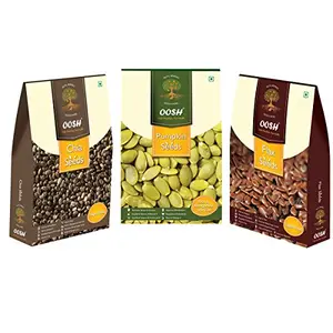 OOSH Combo of Chia Seed 250 GMS Pumpkin Seed 200 GMS & Flax Seed 250 GMS ( Pack of 3- Total 700 Grams)