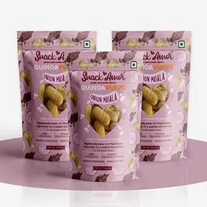 SnackAmor Quinoa Puffs 300gm Flavors of Onion Masala 100% Roasted & Healthy Snack  No Maida Rich in Protein 100% Vegetarian Product ( Pack of 6)