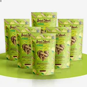 SnackAmor Jowar Sticks Flavors of Mint & Lime 100% Roasted & Healthy Snack No Maida Rich in Protein 100% Vegetarian Product ( Pack Of 3 50 G Each Pack )