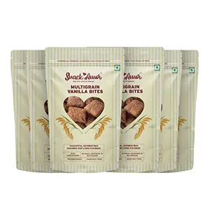 SnackAmor Multigrain Vanilla Bites 6 Packs | HIghProtein No Sugar No Maida | Healthy Snacks for Kids and Adults (Multigrain Vanilla Bites Pack of 6)