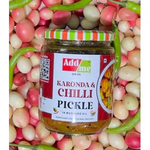 Add me Mixed Pickle of Karonda Chilli Mix Pickle 500g Mirchi AUR karonde ka achar kalakai Glass Pack