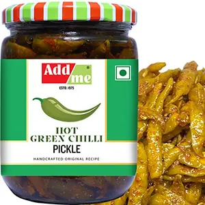 Add me Homemade Spicy Hot Green Chilli Pickle 500 gm Hari Mirch Mirchi ka Achar masaledar Pickles