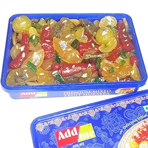 Add me Fruit Sweets Dry Mixed Murabba 1kg Gift Pack with Kesar & Elaichi (1 Kg) with Amla Apple pear Pineapple Kiwi Carrot Mango in a Single Pack.