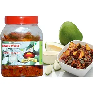 Sun Grow Organic Home Made ,Hand Made & Mother Made Herbal Spicy Punjabi Mango Pickle (Real Taste of Punjabi Pickles) Masaledar Aam Ka Achaar à¤?? à¤?? à¤?à¤??? (1KG)