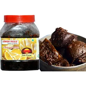 Sun Grow Food ( Oil Free- Witout Oil)Home Made Tasting Sour & Sweet at The Same Time (Sweet & Sour) Organic Black Lemon Pickle 1KG