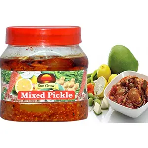 Sun Grow Food Punjabi Pachranga Mix Pickle Home Made ,Hand Made & Mother Made Herbal Masala Organic Punjabi Puchranga Super Mixed Pickle Masaledar Homemade Flavour & Taste. 500gm