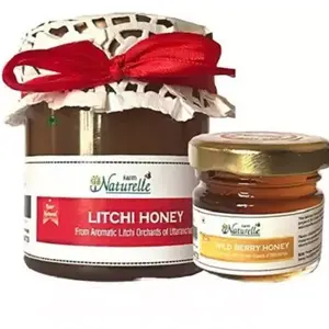 Litchi Honey - 100% Pure Raw Natural & Unprocessed 250 GR (8.81 OZ) With Flower Honey - 40 GR (1.41 OZ)