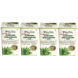 Farm Naturelle Strongest Aloevera Wheatgrass Herbal Juice Box - 100 % Pure & Natural (Pack of 4) - 1600 ML (54.10oz)