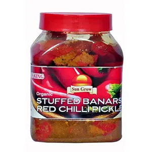 Sun Grow Mother Made Delicious Tasty Stuffed Banarasi Red Chilli Pickle, 1 Kg