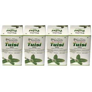 Farm Naturelle Herbal Tulsi (Basil) Juice Box - 100 % Pure & Natural (Pack of 4) - 1600 ML (54.10oz)