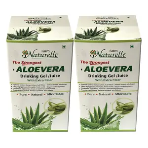 Farm Naturelle  Herbal Concentrated Aloevera Herbal  Juice Box - 100 % Pure & Natural (Pack Of 2) - 800 ML (27.05oz)